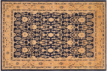 handmade Traditional Kafkaz Chobi Ziegler Blue Dark Tan Hand Knotted RECTANGLE 100% WOOL area rug 8 x 10